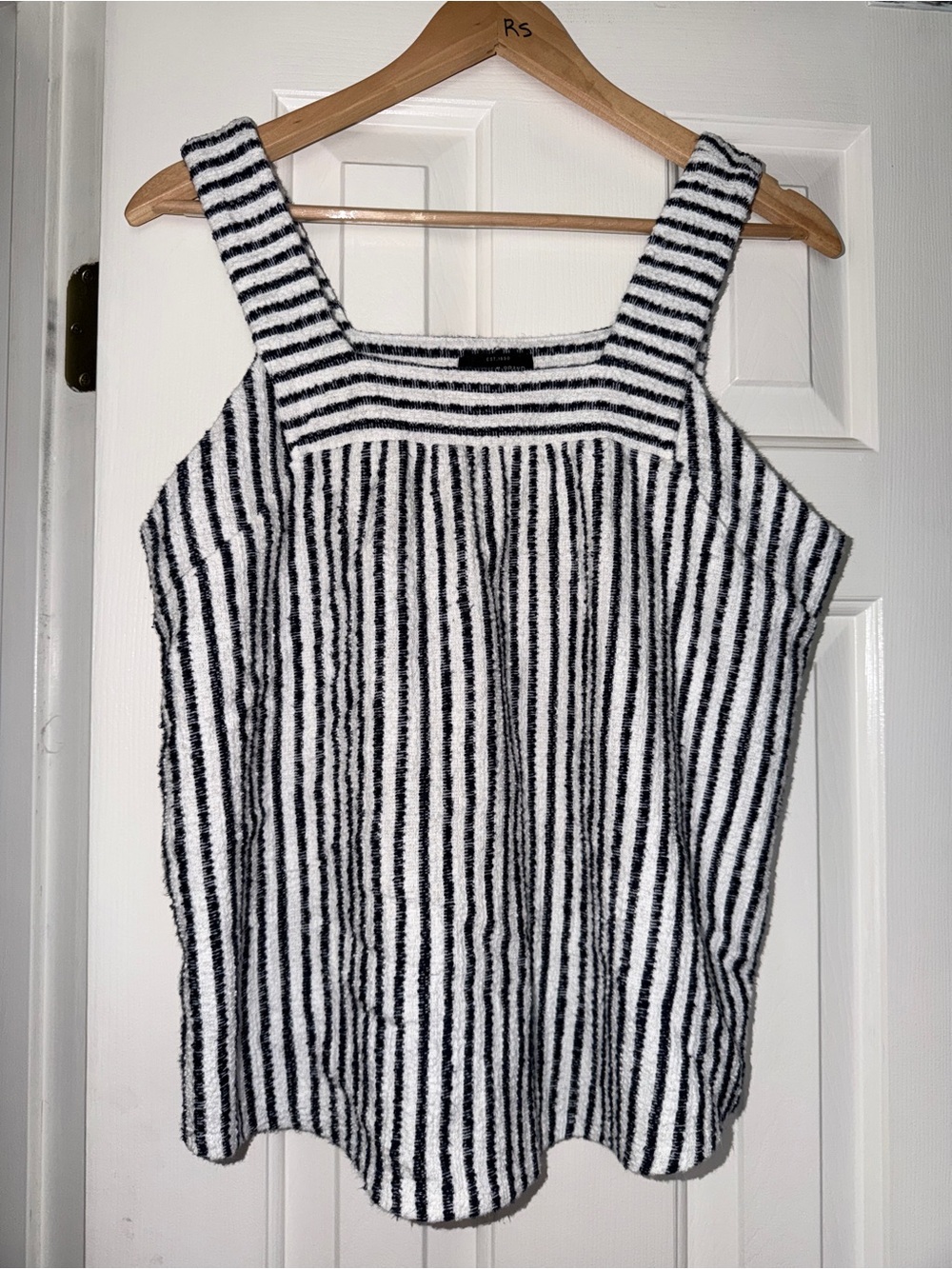 Lucky Brand Striped Navy & White Sleeveless Boucle Tank Top Women’s L